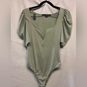 HYFVE Sage Green Bodysuit with Puff Sleeves